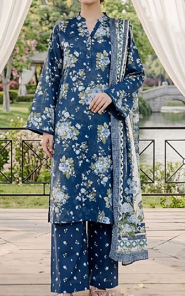 Adans Libas Navy Blue Lawn Suit | Pakistani Lawn Dress in USA- Image 1