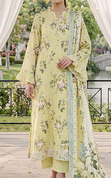 Adans Libas Lime Green Lawn Suit | Pakistani Lawn Dress in USA- Image 1
