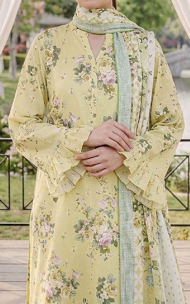 Adans Libas Lime Green Lawn Suit | Pakistani Lawn Dress in USA- Image 2