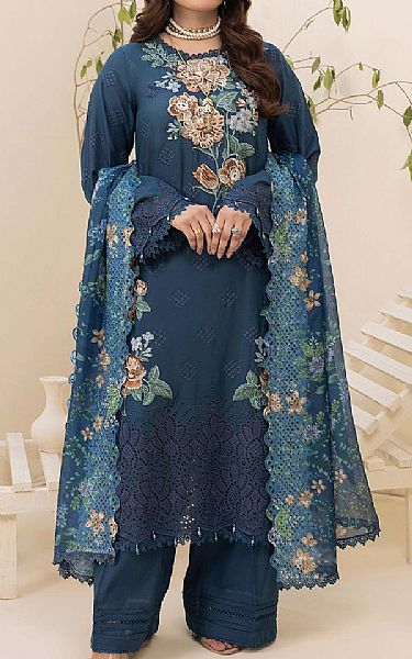 Adans Libas Navy Blue Lawn Suit | Pakistani Lawn Dress in USA- Image 1