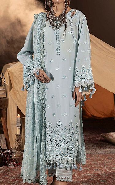 Adans Libas Cadet Blue Lawn Suit | Pakistani Lawn Dress in USA- Image 1