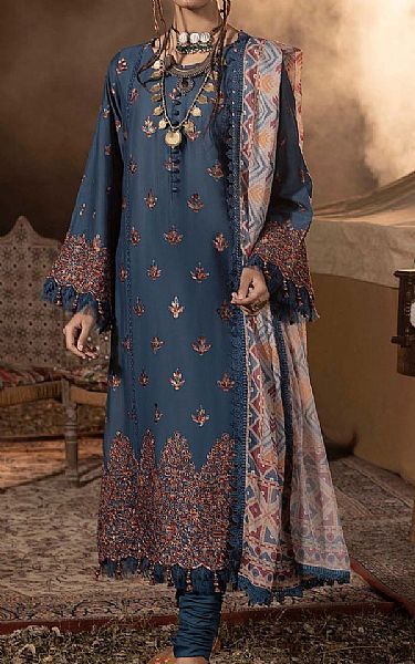 Adans Libas Teal Lawn Suit | Pakistani Lawn Dress in USA- Image 1