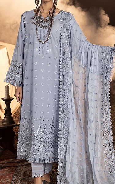 Adans Libas Cadet Grey Lawn Suit | Pakistani Lawn Dress in USA- Image 1