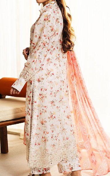 Adans Libas White/Rust Lawn Suit | Pakistani Lawn Dress in USA- Image 2