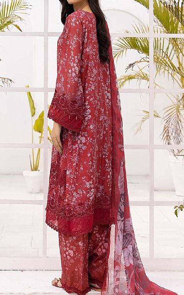 Adans Libas Auburn Red Lawn Suit | Pakistani Lawn Dress in USA- Image 2
