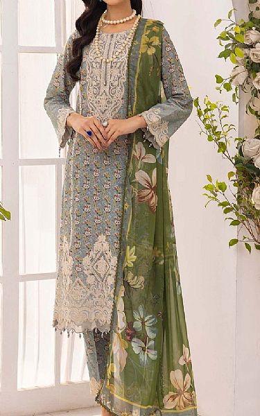 Adans Libas Grey Lawn Suit | Pakistani Lawn Dress in USA- Image 1