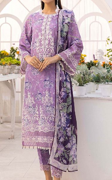 Adans Libas Lavender Lawn Suit | Pakistani Lawn Dress in USA- Image 1
