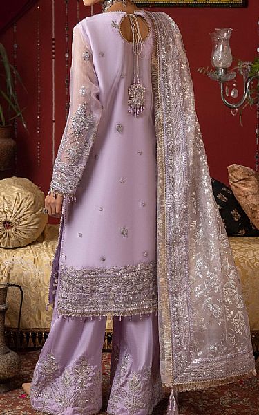 Adans Libas Pastel Purple Organza Suit | Pakistani Embroidered Chiffon Dresses- Image 2