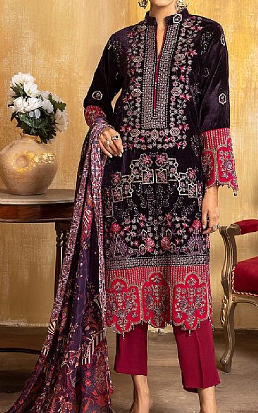 Adans Libas Bleached Ceder Velvet Suit | Pakistani Winter Dresses- Image 1