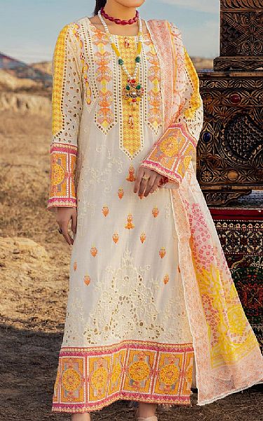 Adans Libas Off White Lawn Suit | Pakistani Lawn Dress in USA- Image 1