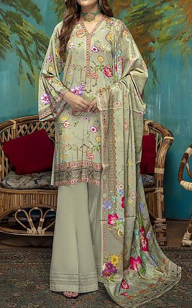 Adans Libas Cream Linen Suit | Pakistani Dresses in USA- Image 1