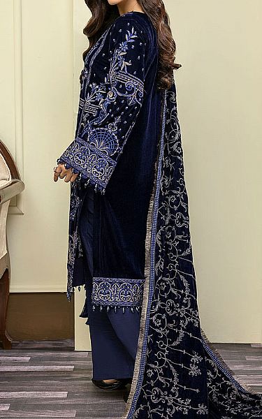 Adans Libas Navy Blue Velvet Suit | Pakistani Dresses in USA- Image 2