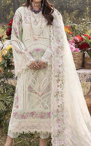 Adans Libas White Lawn Suit | Pakistani Lawn Dress in USA- Image 1