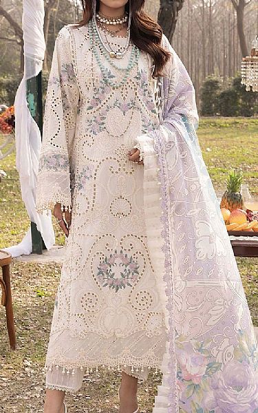 Adans Libas Off-white Lawn Suit | Pakistani Lawn Dress in USA- Image 1