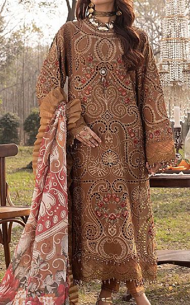 Adans Libas Brown Lawn Suit | Pakistani Lawn Dress in USA- Image 1