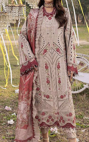 Adans Libas Dust Pink Lawn Suit | Pakistani Lawn Dress in USA- Image 1