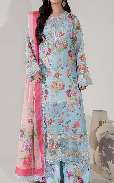 Adans Libas Light Blue Jacquard Suit | Pakistani Winter Dresses in USA- Image 1