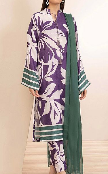 Adans Libas Dusty Purple/Off White Jacquard Suit | Pakistani Lawn Dress in USA- Image 1