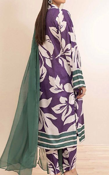 Adans Libas Dusty Purple/Off White Jacquard Suit | Pakistani Lawn Dress in USA- Image 2