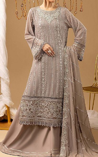 Adans Libas Oriental Pink Chiffon Suit | Pakistani Embroidered Chiffon Dresses USA- Image 1