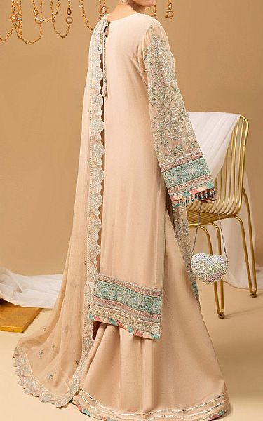 Adans Libas Light Apricot Chiffon Suit | Pakistani Embroidered Chiffon Dresses USA- Image 2