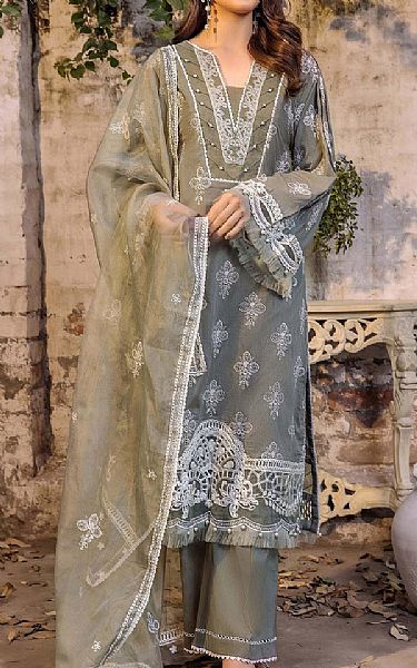 Adans Libas Cloudy Grey Lawn Suit | Pakistani Lawn Dress in USA- Image 1