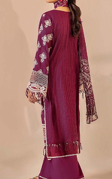Adans Libas Dark Raspberry Lawn Suit | Pakistani Lawn Dress in USA- Image 2