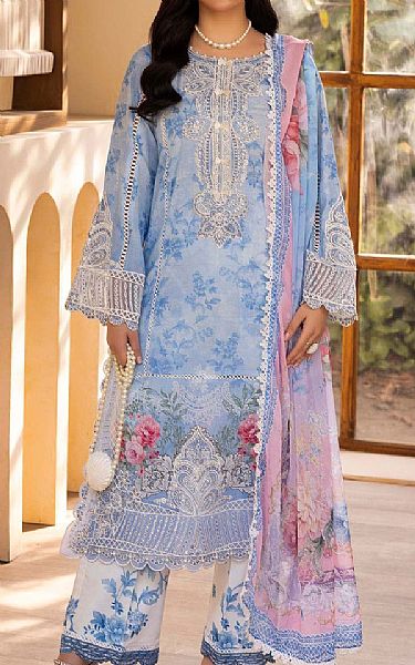 Adans Libas Carolina Blue Lawn Suit | Pakistani Lawn Dress in USA- Image 1