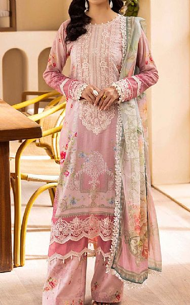 Adans Libas Tea Pink Lawn Suit | Pakistani Lawn Dress in USA- Image 1
