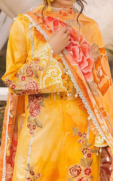 Adans Libas Mustard Lawn Suit | Pakistani Lawn Dress in USA- Image 2