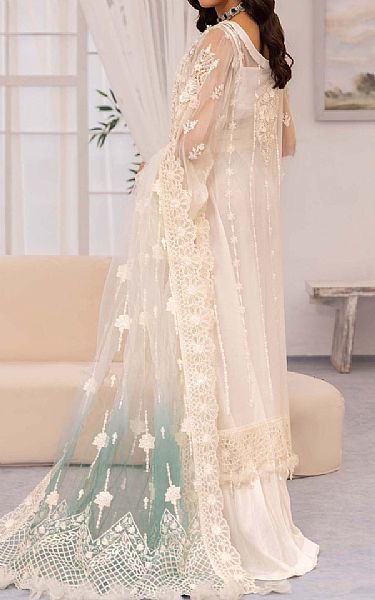 Adans Libas White Chiffon Suit | Pakistani Embroidered Chiffon Dresses USA- Image 2