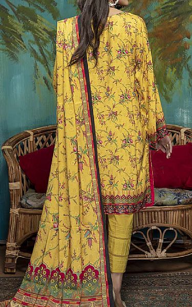 Golden Yellow Linen Suit | Pakistani Dresses in USA