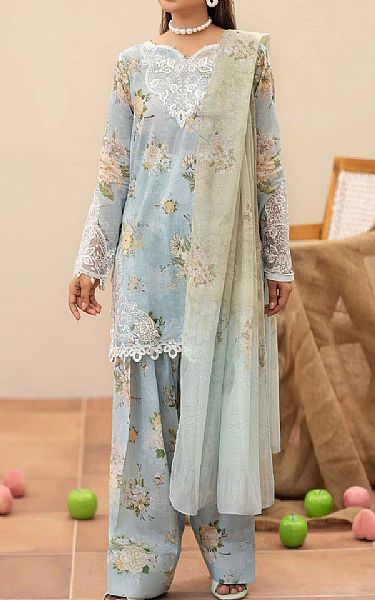 Adans Libas Light Turquoise Lawn Suit | Pakistani Lawn Dress in USA- Image 1