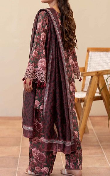 Adans Libas Wine/Black Lawn Suit | Pakistani Lawn Dress in USA- Image 2