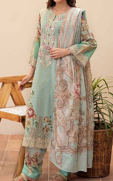 Adans Libas Aqua Lawn Suit | Pakistani Lawn Dress in USA- Image 1