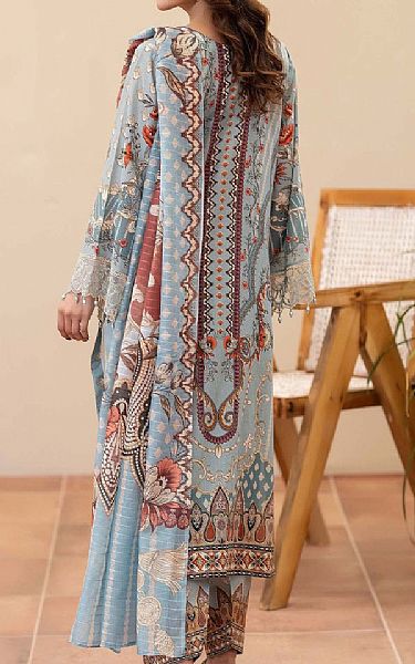 Adans Libas Baby Blue Lawn Suit | Pakistani Lawn Dress in USA- Image 2
