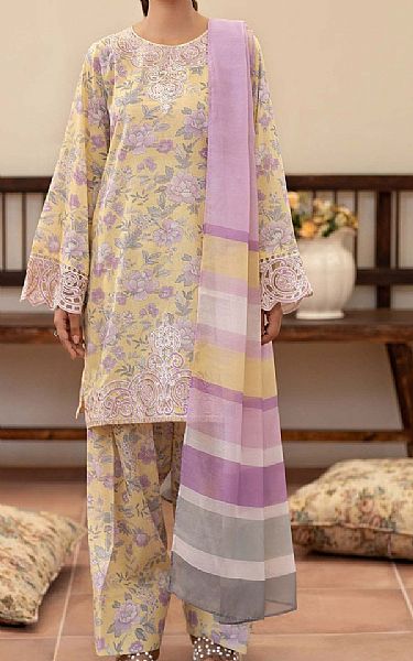 Adans Libas Yellow Lawn Suit | Pakistani Lawn Dress in USA- Image 1