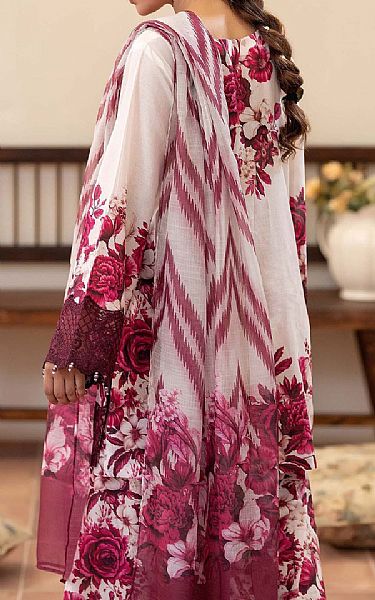 Adans Libas White/Plum Lawn Suit | Pakistani Lawn Dress in USA- Image 2