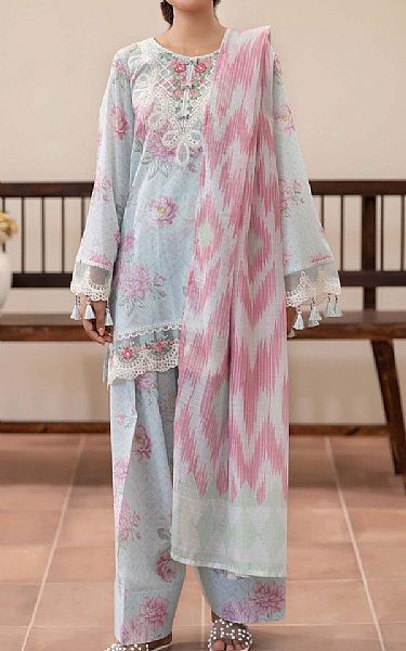 Adans Libas Sky Blue Lawn Suit | Pakistani Lawn Dress in USA- Image 1