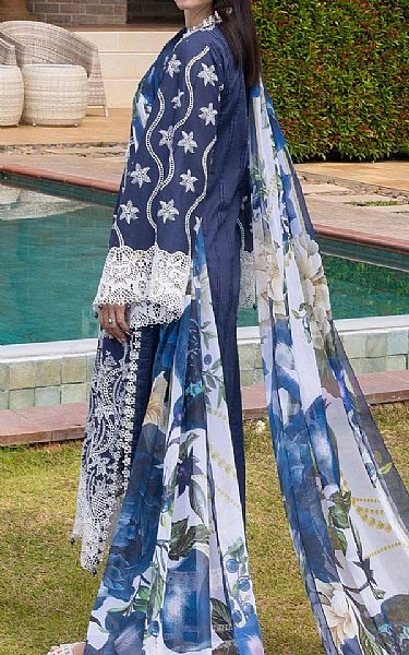 Adans Libas Navy Blue Lawn Suit | Pakistani Lawn Dress in USA- Image 2