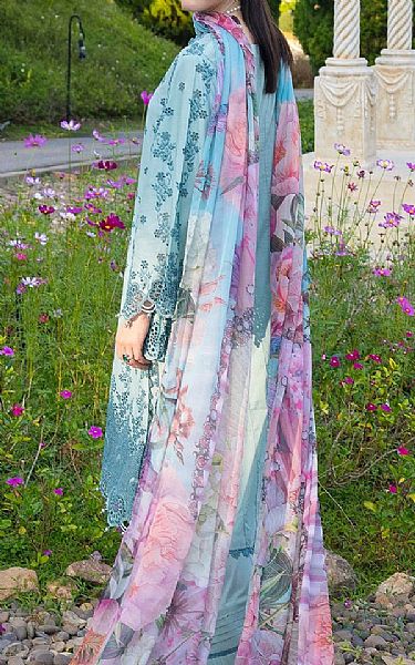 Adans Libas Moonstone Blue Lawn Suit | Pakistani Lawn Dress in USA- Image 2