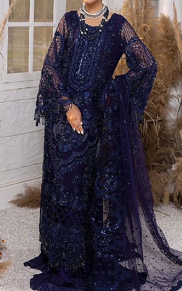 Adans Libas Navy Blue Net Suit | Pakistani Dresses in USA- Image 1