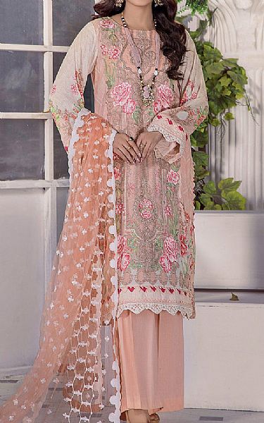 Adans Libas Oriental Pink Lawn Suit | Pakistani Lawn Suits- Image 1