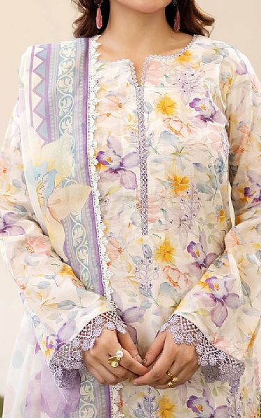 Adans Libas White/Lilac Lawn Suit | Pakistani Lawn Dress in USA- Image 2