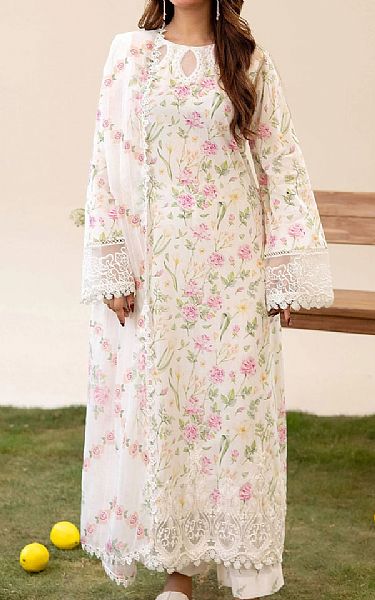 Adans Libas White Lawn Suit | Pakistani Lawn Dress in USA- Image 1