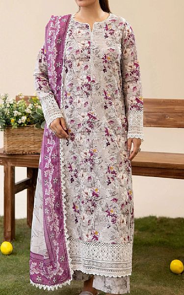 Adans Libas Grey/Pink Lawn Suit | Pakistani Lawn Dress in USA- Image 1