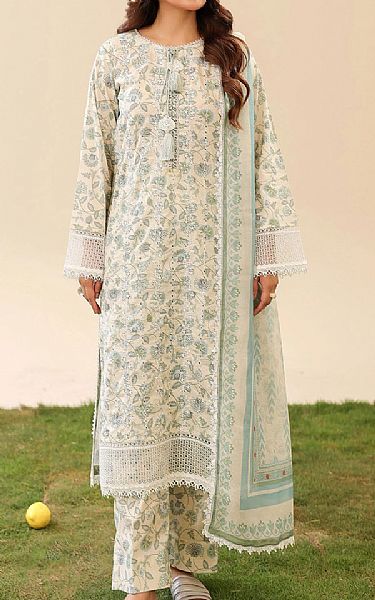 Adans Libas Ivory/Sage Lawn Suit | Pakistani Lawn Dress in USA- Image 1