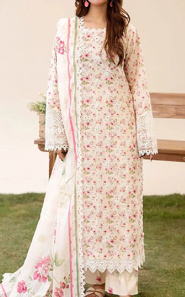 Adans Libas Ivory Lawn Suit | Pakistani Lawn Dress in USA- Image 1
