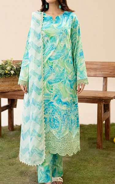 Adans Libas Aqua Lawn Suit | Pakistani Lawn Dress in USA- Image 1