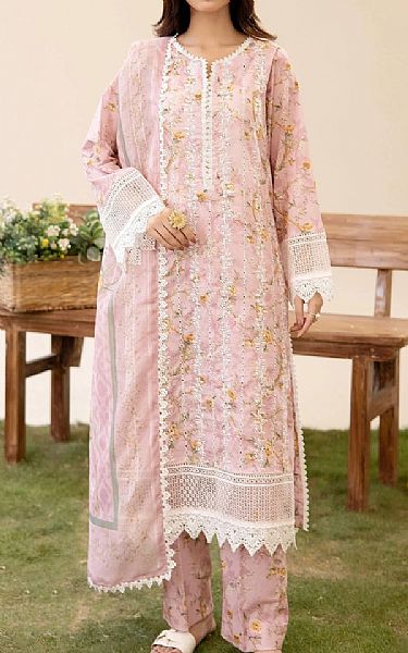 Adans Libas Tea Pink Lawn Suit | Pakistani Lawn Dress in USA- Image 1